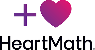 HeartMath logo including a heart emoticon and a plus sign.