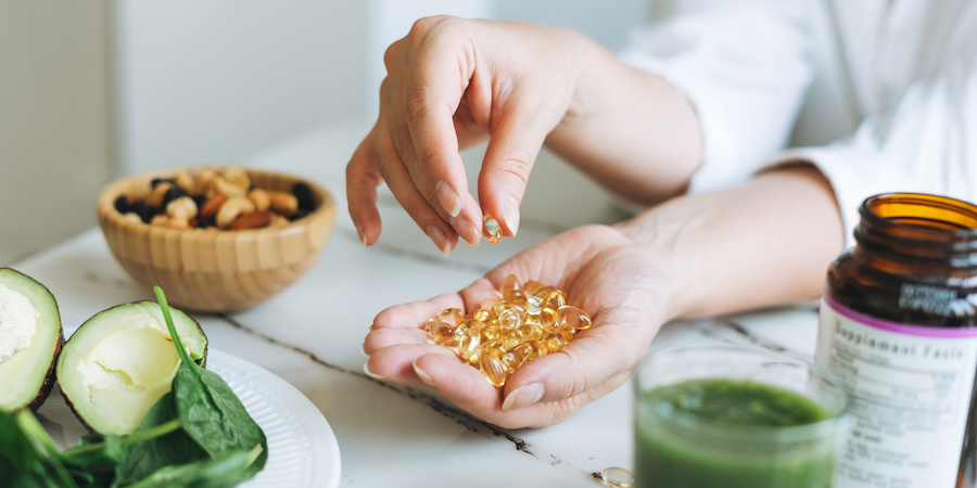 A handful of omega-3 capsules