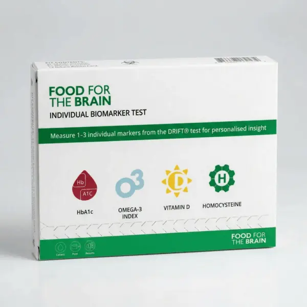 individual blood test box for homocysteine, glutathione, hba1c, omega-3 or vitamin d
