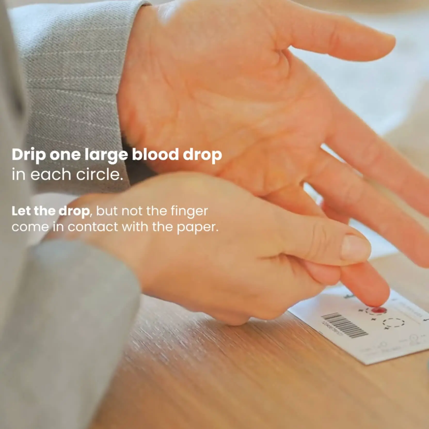 Collecting a finger-prick blood sample for a homocysteine test