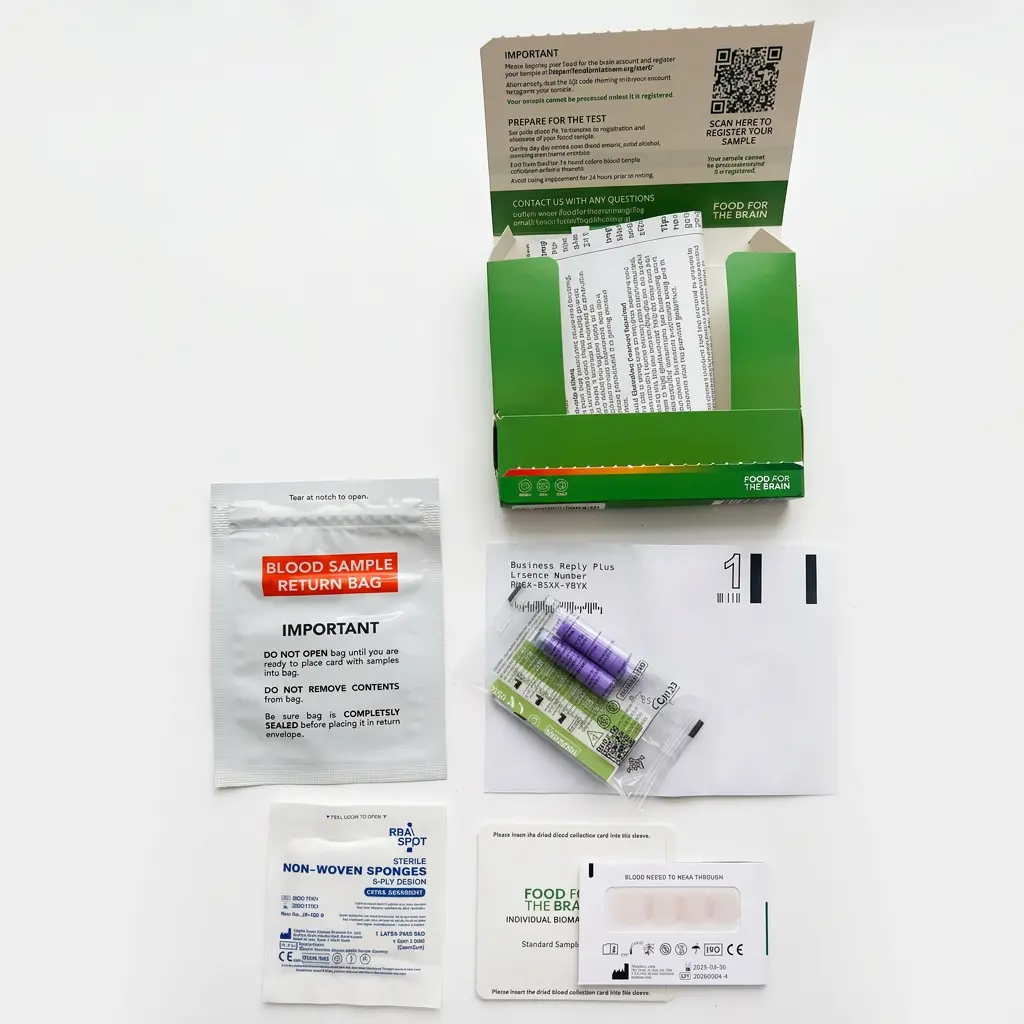 Contents of the Food for the Brain homocysteine test kit