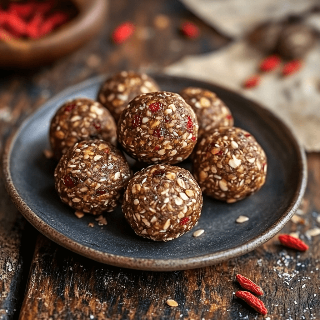 Brain Boosting snacks - bite balls in a plate