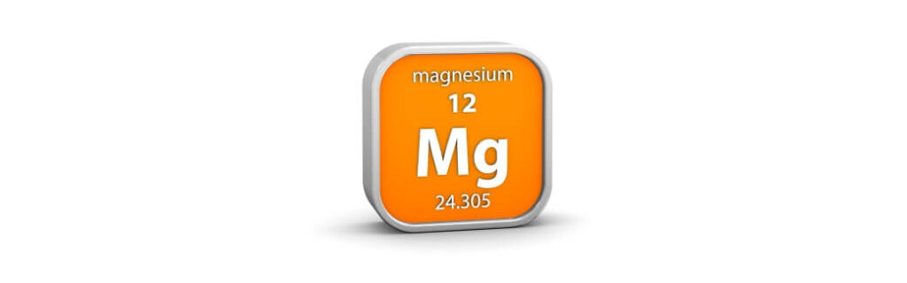 Magnesium for brain function icon featuring an orange periodic table style element tile with the symbol 